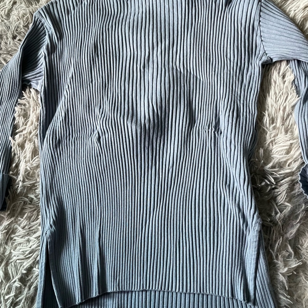 KOTN Kids Ribbed Bottoms in Soft Blue - Picture 4 of 4